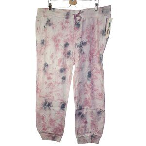 Goodthreads Women's Heritage Fleece Basic Lilac Tie-Dye Jogger Pants XX-Large